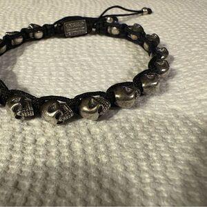 King Baby Studio Black and Silver Skull Bracelet